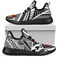 Tonga Polynesian Tattoo Mesh Knit Sneakers White - Polynesian Pride