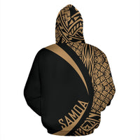 Polynesian Coat of Arms of Samoa Zip Hoodie Gold - Polynesian Pride