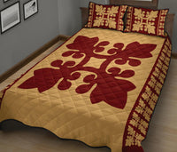 Hawaiian Quilt Pattern Flower Buds Quilt Bed Set - Polynesian Pride