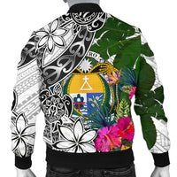 Nauru Custom Personalised Men's Bomber Jacket White - Turtle Plumeria Banana Leaf Crest - Polynesian Pride