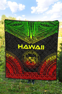 Hawaii Premium Quilt - Hawaii Seal Polynesian Chief Reggae Version - Polynesian Pride