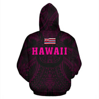 Polynesian Kamapuaa Flag of Hawaii Hoodie Pink Hawaiian Mythology Style - Polynesian Pride