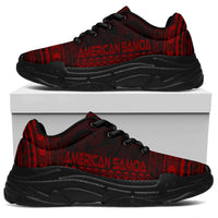 American Samoa Chunky Sneakers - Polynesian Chief Red Version - Polynesian Pride