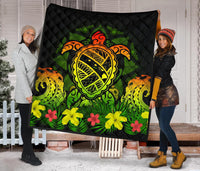 Hawaii Turtle Polynesian Reggae Premium Quilt - Kuly Style - Polynesian Pride