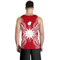 Nauru Polynesian Men Tank Top Map Red White - Polynesian Pride