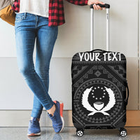 Pohnpei Personalised Luggage Covers - Pohnpei Seal With Polynesian Tattoo Style ( Black) Black - Polynesian Pride