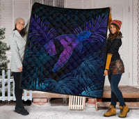 Hawaii Premium Quilt - Hawaii Turtle And Palm Polynesian Retrospective - Polynesian Pride