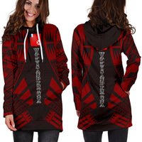 Wallis And Futuna Hoodie Dress - Polynesian Tattoo Red - Polynesian Pride
