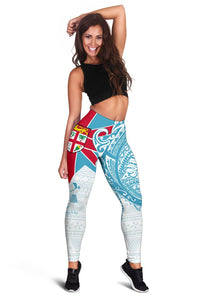 Fiji Polynesian Leggings - Fiji Flag Fiji Flag with Coat of Arms - Polynesian Pride