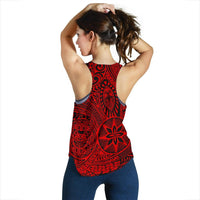 Polynesian Hawaiian Style Tribal Tattoo Red Women's Racerback Tank Top - Polynesian Pride