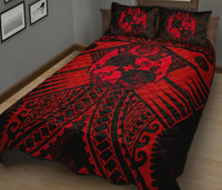 Tonga Polynesian Quilt Bed Set - Tonga Red Seal with Polynesian tattoo - Polynesian Pride