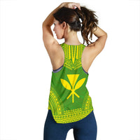 Kanaka Maoli Women's Racerback Tank - Polynesian Chief Flag Version - Polynesian Pride