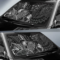 Fiji Auto Sun Shades Turtle Hibiscus Black - Polynesian Pride