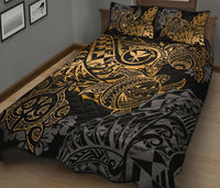 Hawaii Polynesian Quilt Bed Set - Gold Kanaka Maoli Turtle - Polynesian Pride