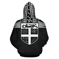 Fiji Polynesian Zip up Hoodie Black - Polynesian Pride