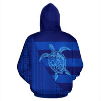 Fiji Tapa Zip up Hoodie Fiji Turtle Mermaid - Polynesian Pride