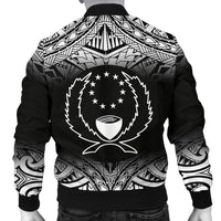 Pohnpei Men's Bomber Jacket - Black Fog Style - Polynesian Pride