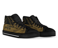 Chuuk State High Top Shoes - Gold Color Symmetry Style - Polynesian Pride
