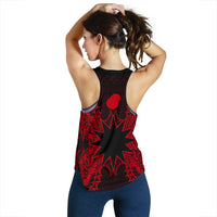 Nauru Polynesian Women Tank Top Map Red - Polynesian Pride