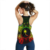 Chuuk Polynesian Women Tank Top Map Reggae - Polynesian Pride