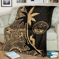 Marshall Islands Coconut Tree Premium Blanket Gold - Polynesian Pride