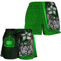 Samoa Polynesian Women's Shorts Green - Turtle With Hook - Polynesian Pride