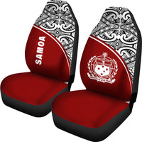Samoa Car Seat Covers - Samoa Coat Of Arms Polynesian Red Curve - Polynesian Pride