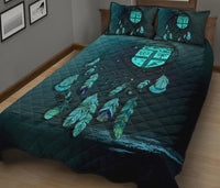 Fiji Polynesian Quilt Bed Set Dreamcatcher Blue - Polynesian Pride