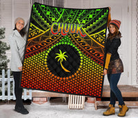 Polynesian Chuuk Premium Quilt - Reggae Vintage Polynesian Patterns - Polynesian Pride