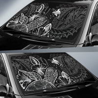 Papua New Guinea Auto Sun Shades Turtle Hibiscus Black - Polynesian Pride