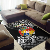 Mate Ma'a Tonga Rugby Area Rug Polynesian Unique Vibes - Black - Polynesian Pride