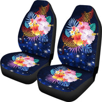 Hawaii Couple Manta Ray Plumeria Hibiscus Tropical Polynesian Car Seat Cover - Bling Style - AH - Polynesian Pride
