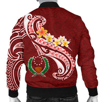 Pohnpei Personalised Men's Bomber Jacket - Pohnpei Seal Polynesian Patterns Plumeria - Polynesian Pride