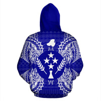 Kosrae Polynesian ll Over Hoodie Map Blue - Polynesian Pride