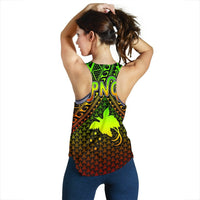 Polynesian Papua New Guinea Women's Racerback Tank - Reggae Vintage Polynesian Patterns - Polynesian Pride