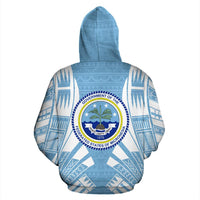 Federated States of Micronesia All Over Custom Zip up Hoodie Flag Tattoo Style - Polynesian Pride