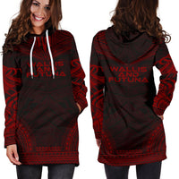 Wallis And Futuna Women's Hoodie Dress - Polynesian Red Chief - Polynesian Pride