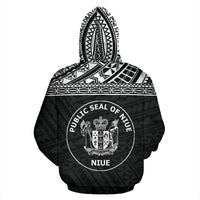 Niue Polynesian Custom Zip up Hoodie Horizontal Black - Polynesian Pride