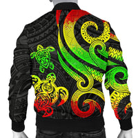 Papua New Guinea Men's Bomber Jacket - Reggae Tentacle Turtle - Polynesian Pride