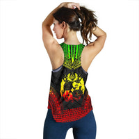 Tonga Women's Racerback Tank - Polynesian Chief Reggae Version - Polynesian Pride