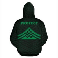 Hawaii Mauna Kea Polynesian Zip up Hoodie Green - Polynesian Pride