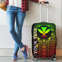 Hawaii Custom Personalised Luggage Covers - Kanaka Maoli Rocket Style (Reggae) Black - Polynesian Pride