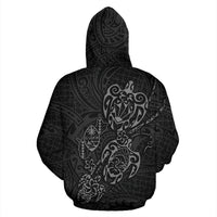Zip up Hoodie Guam Family Turtles Map Polynesian Grey - Polynesian Pride