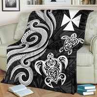 Wallis and Futuna Premium Blanket - White Tentacle Turtle - Polynesian Pride