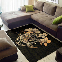 Hibiscus Plumeria Mix Polynesian Turtle Area Rug AH - Polynesian Pride