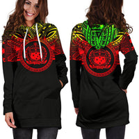 Samoa Women Hoodie Dress - Samoa Coat Of Arms Polynesian Reggae Color - Polynesian Pride
