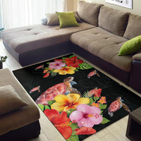 Hibiscus Plumeria Turtle Area Rug AH - Polynesian Pride