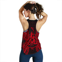 Vanuatu Polynesian Women Tank Top Map Red - Polynesian Pride