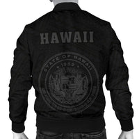 Hawaii Kakau Polynesian Coat Of Arms Men's Bomber Jacket - Grey - Polynesian Pride
