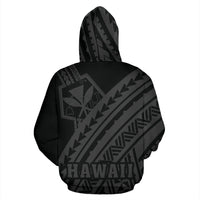 Hawaii Kanaka Polynesian Zip up Hoodie Poly Style Gray - Polynesian Pride